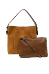 Hobo Faux Suede Bag Toffee w/ Coffee Handle