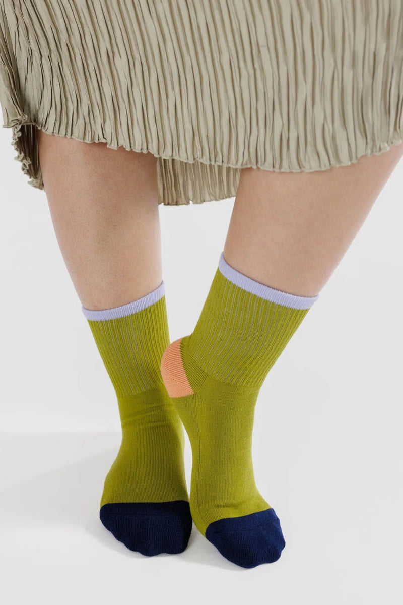 Baggu Ribbed Sock Lemongrass Mix