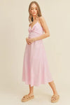 Lucy Midi Dress - Pink Stripe