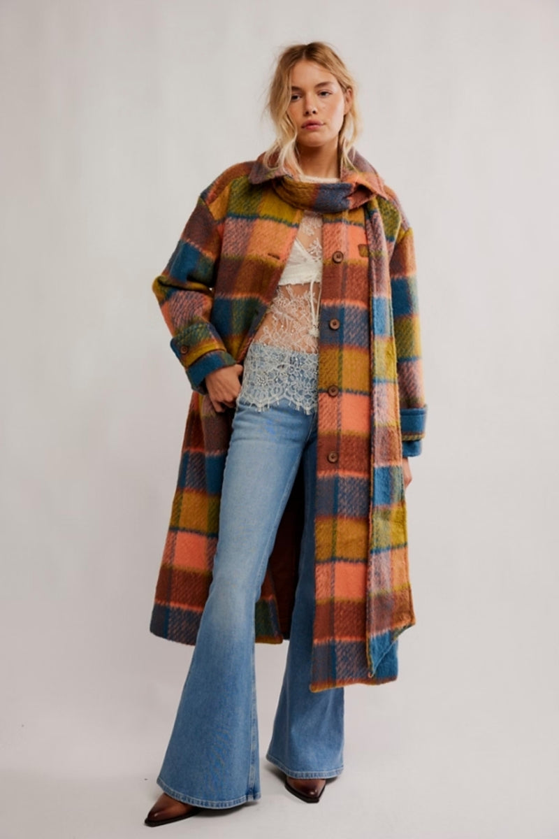 Free People Dalton Wool Coat - Coral