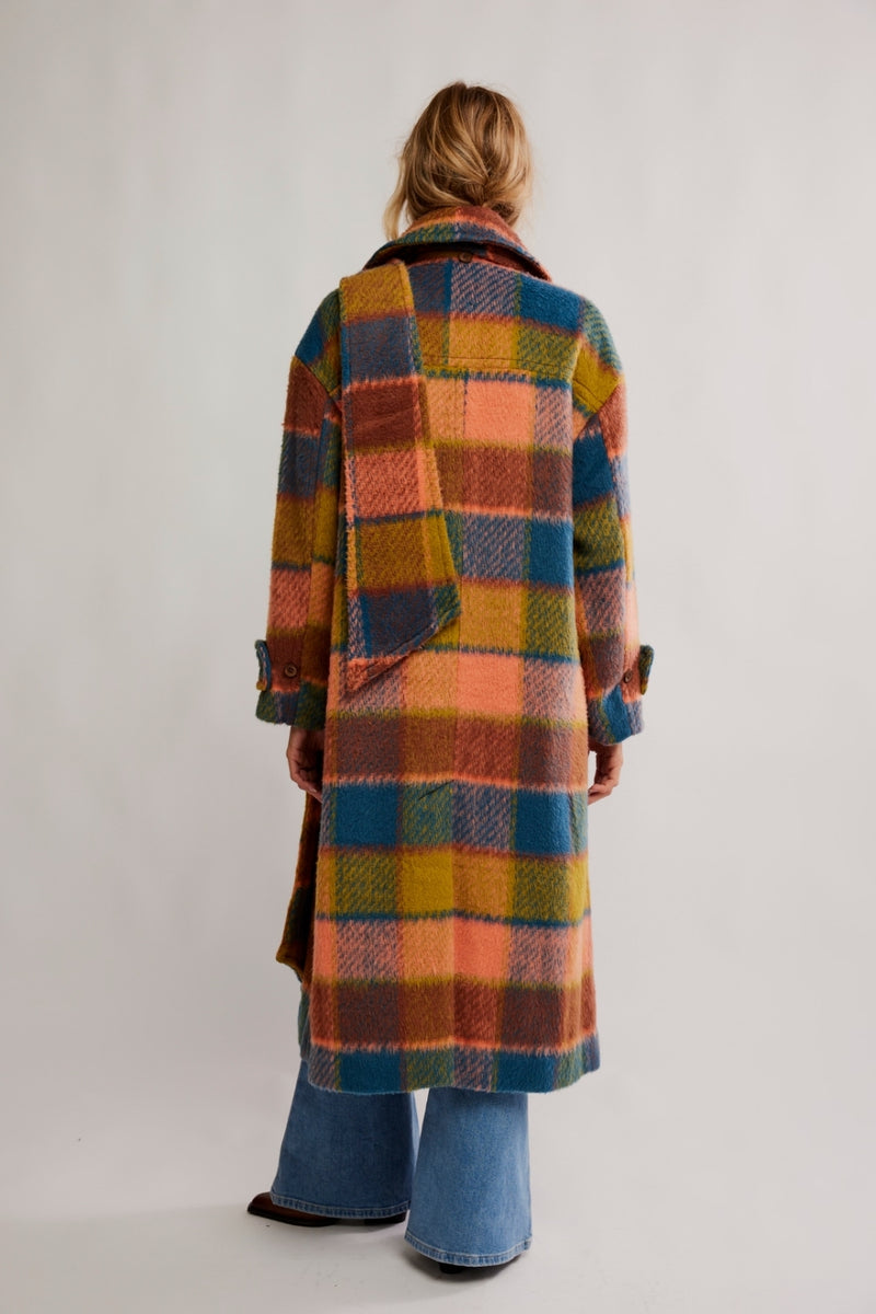 Free People Dalton Wool Coat - Coral