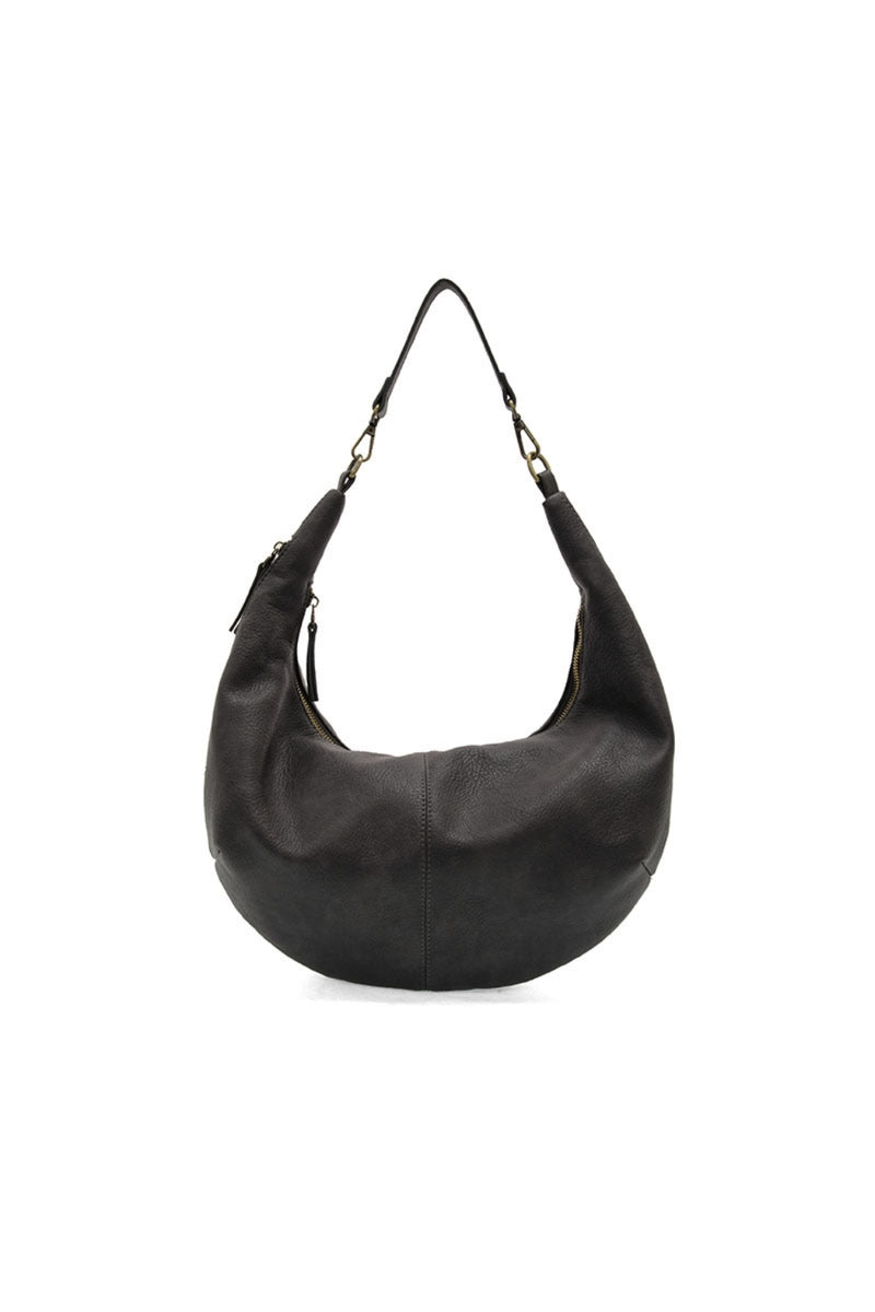 Rhea Slouchy Crescent Shoulder Crossbody Bag - Iron