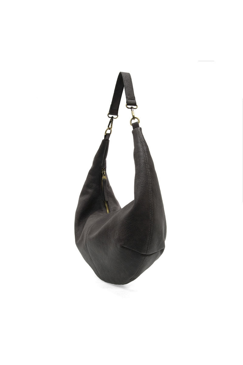 Rhea Slouchy Crescent Shoulder Crossbody Bag - Iron