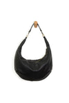 Rhea Slouchy Crescent Shoulder Crossbody Bag - Black