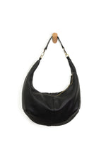 Rhea Slouchy Crescent Shoulder Crossbody Bag - Black