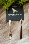 Ravenstone Utensil Earrings - Silver