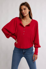 Free People Quinn Knit Top - Salsa