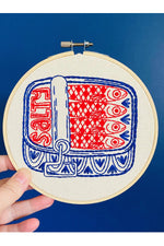 Hook, Line, and Tinker Embroidery Kit - Sardines