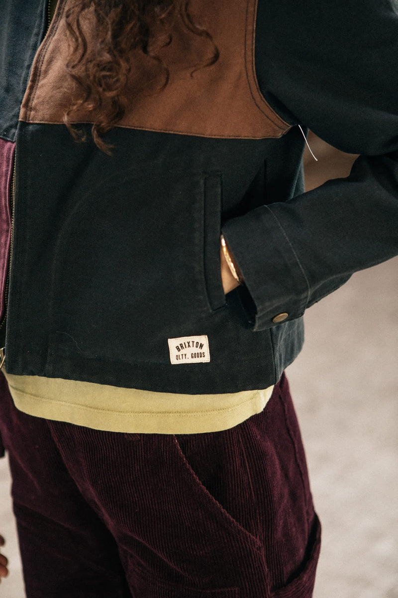 Brixton Mechanic Women's Garage Jacket - Port/Black/Pinecone Brown