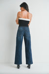 Low Rise Wide Petite Denim Dark Denim