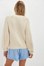 Free People Frankie Cable Sweater - Ivory