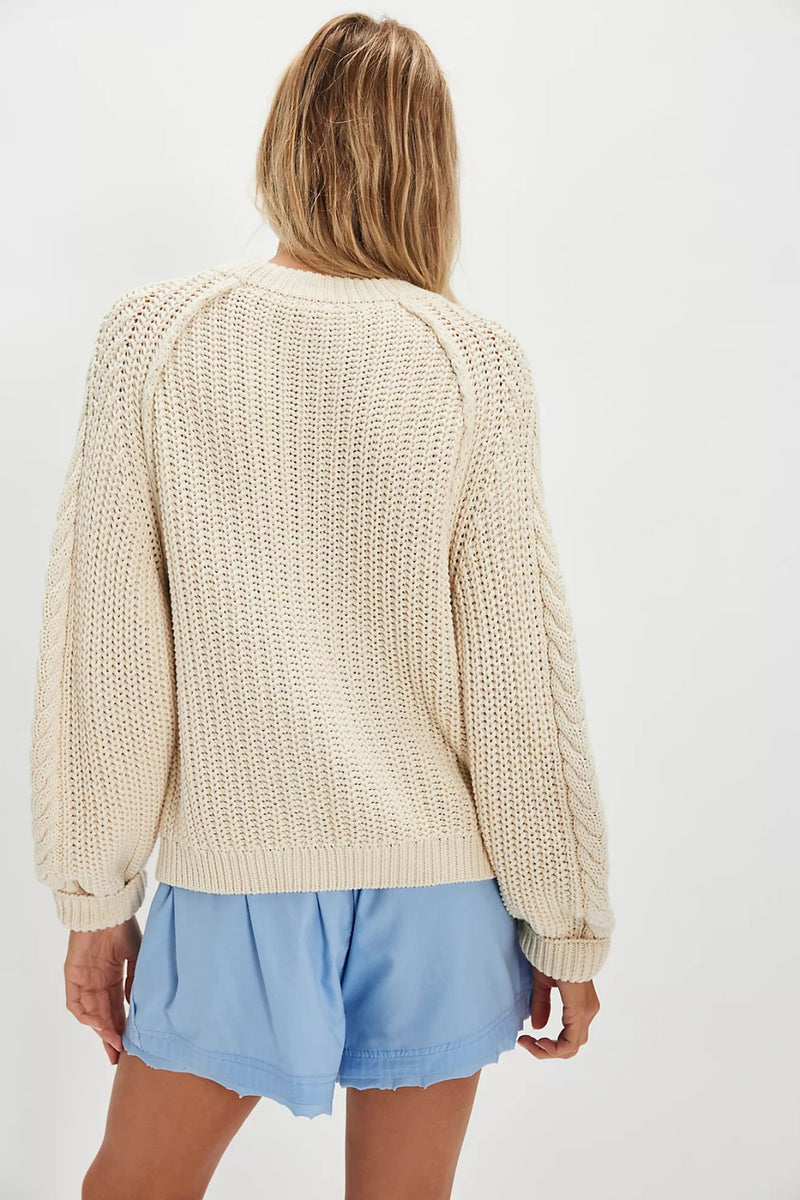 Free People Frankie Cable Sweater - Ivory