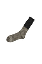 Wool Cotton Slab Socks - Charcoal