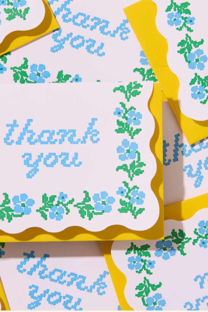 Cross Stitch Thank You Cards - Set of 10