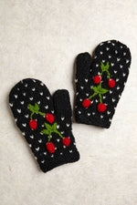 By Many Hands Knit Mittens Cherries A La Mode