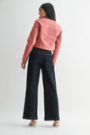Patch Pocket Wide Leg Super Dark Denim