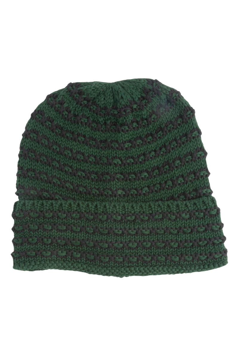 Coal Stria Beanie - Dark Green/Black