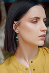 The Gwen Earring - Long Turquoise Chain Dangle Earrings