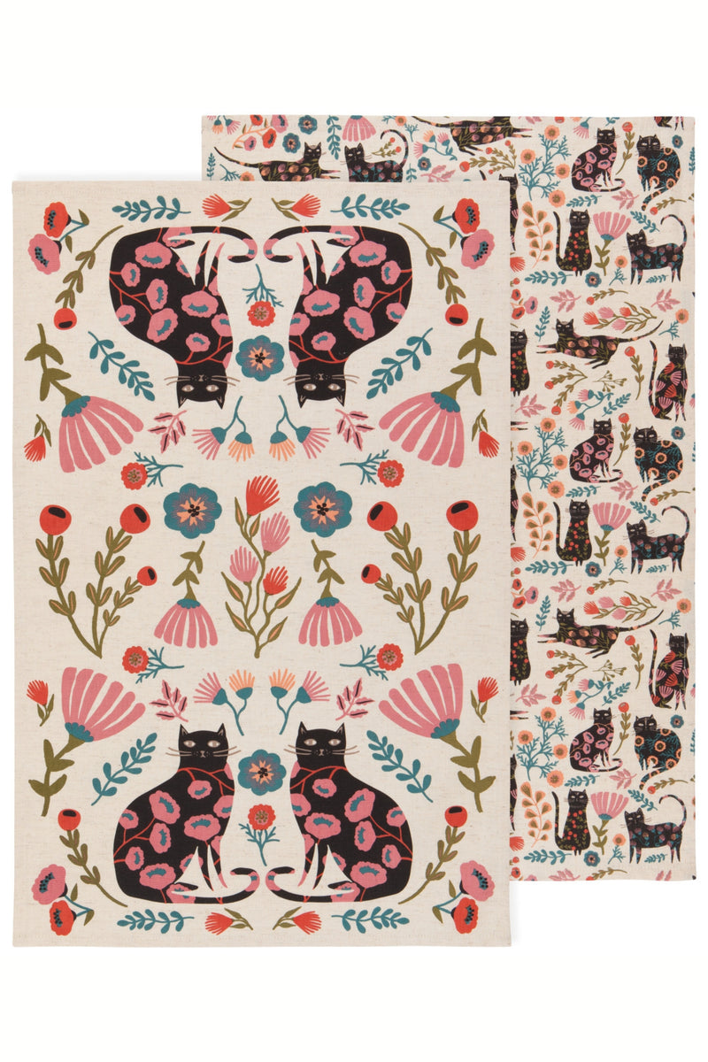 Cotton Linen Kitchen Towel Set - Catbloom