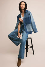 Z Supply On The Road Color Block Jacket - Mixed Indigo