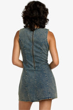 RVCA Jessie Mini Dress - Dusty Blue Wash