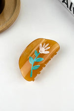 Brown Flower Claw Clip