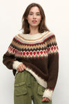 Frida Fair Isle Sweater - Brown