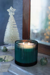 The Soap & Paper Factory Roland Pine 14 oz Two-Wick Green Ribbed Glass Candle