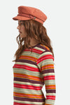 Brixton Fiddler Cap - Terracotta Brushed Satin
