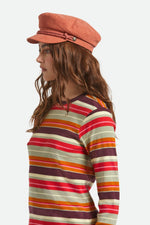 Brixton Fiddler Cap - Terracotta Brushed Satin