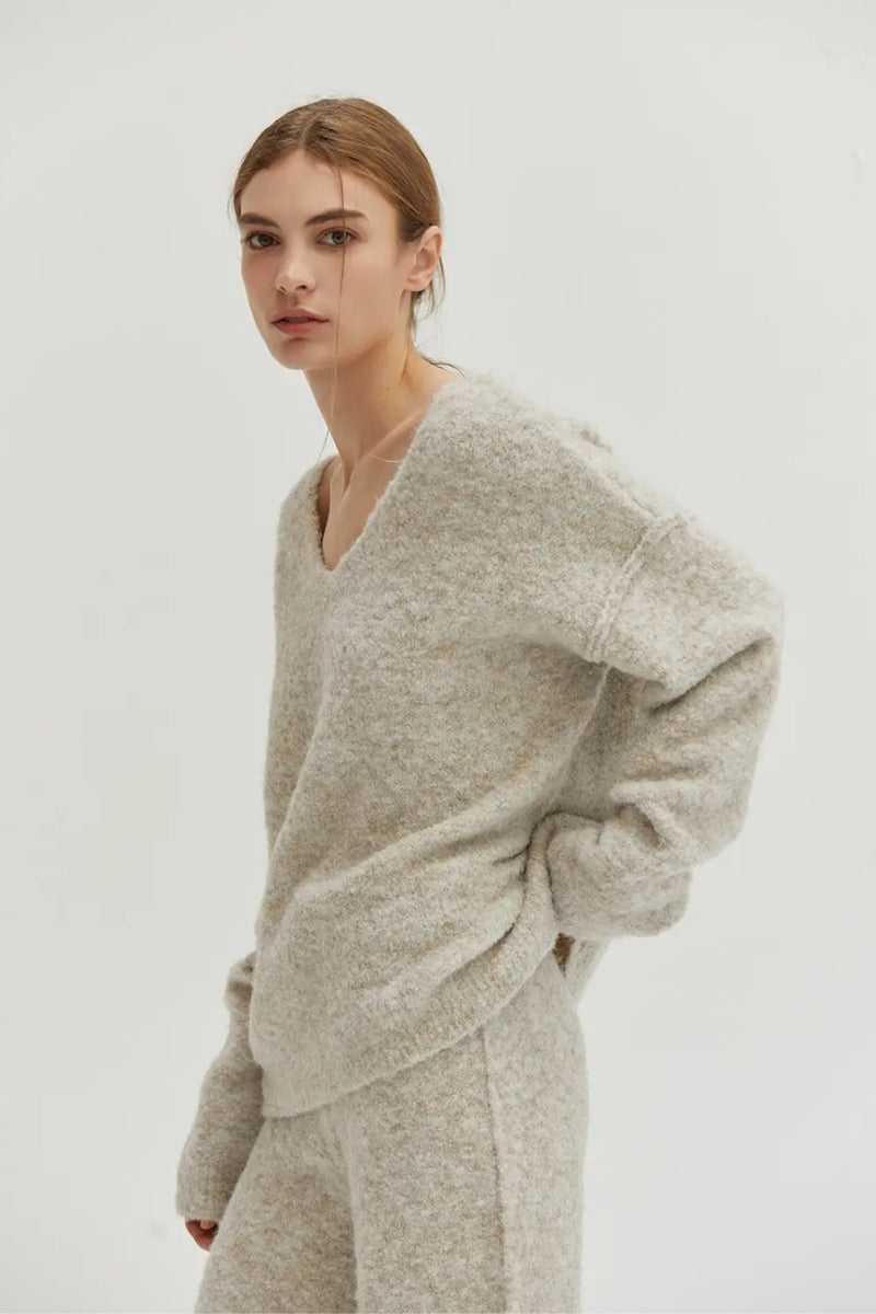 Xena Shearling Sweater Oatmeal