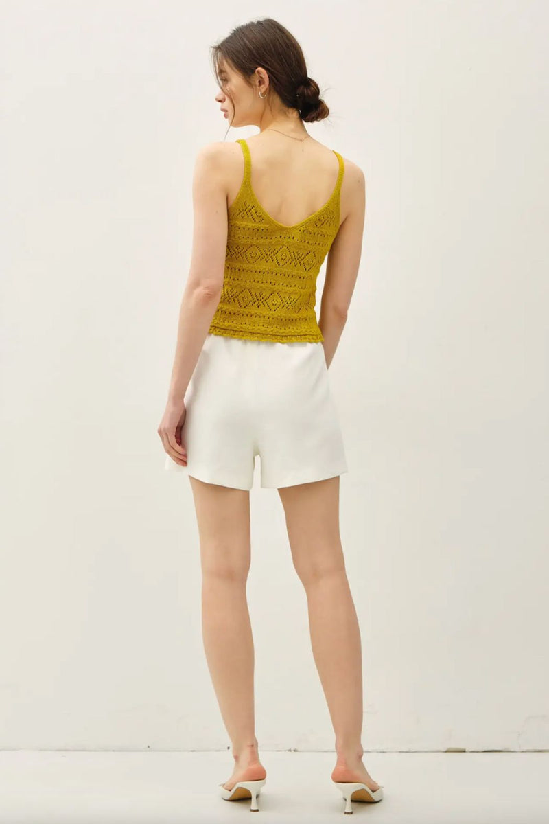 Luna Crochet Knit Tank - Ochre