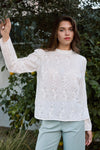 Sadie Floral Eyelet Top White