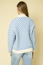 Athena Sweater White + Blue