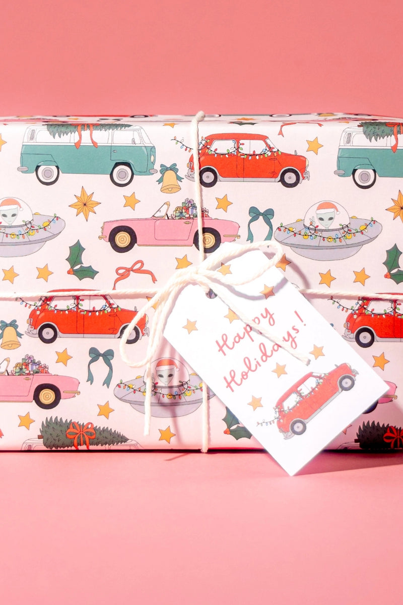 Illustrating Amy Gift Wrap Rolls - Holiday Car