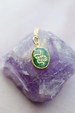 Gemstone Symbol Necklace Emerald Snake