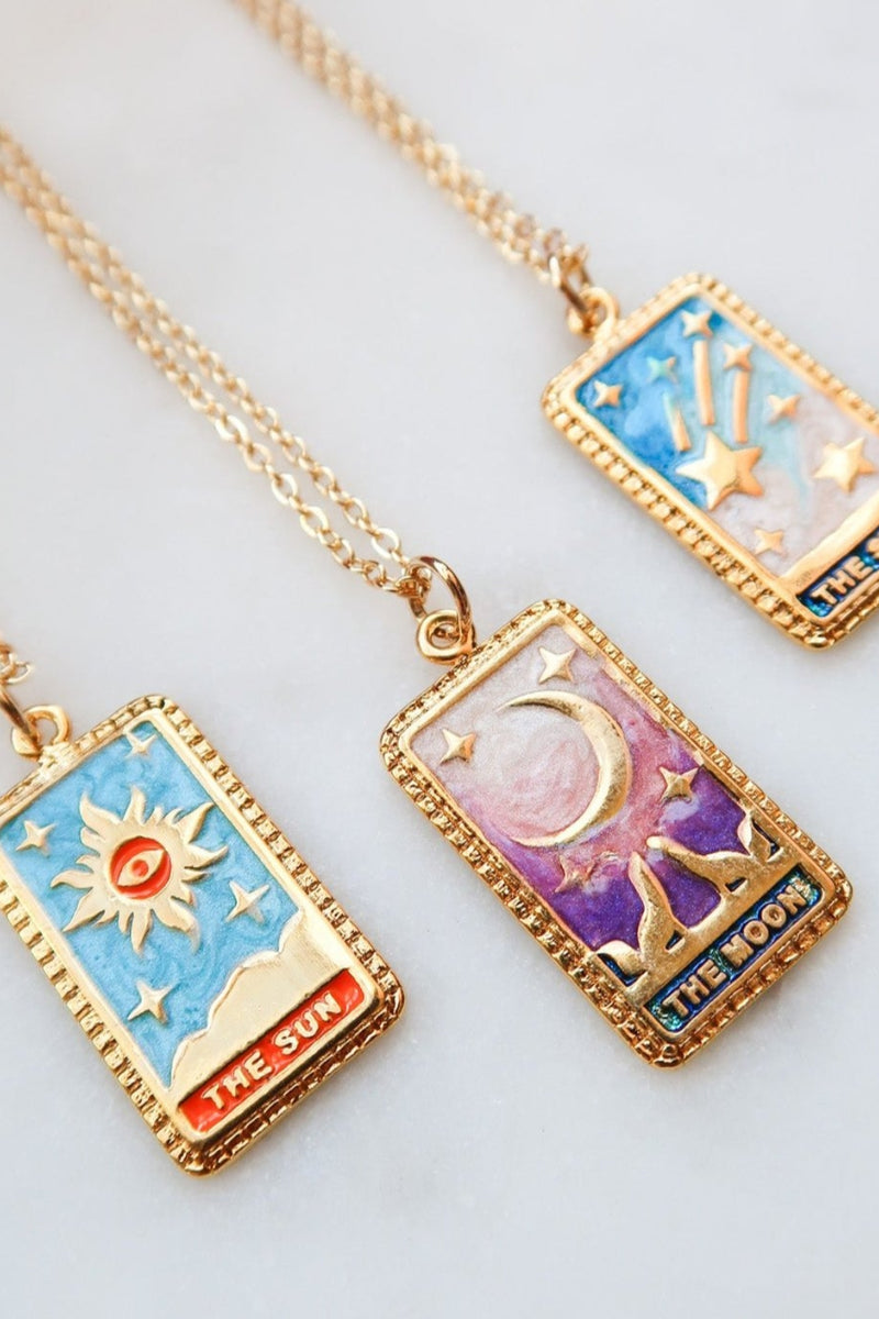 Rainbow Tarot Necklaces Moon