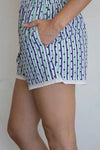 Candice Shorts Green + Blue