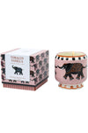A Dopo 8 oz Hand Painted Ceramic Candle Elephant - Tobacco Vanilla