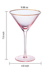 Vintage Blush Pink Gold Rim Martini Glass