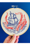Hook, Line, and Tinker Embroidery Kit - Release the Kraken