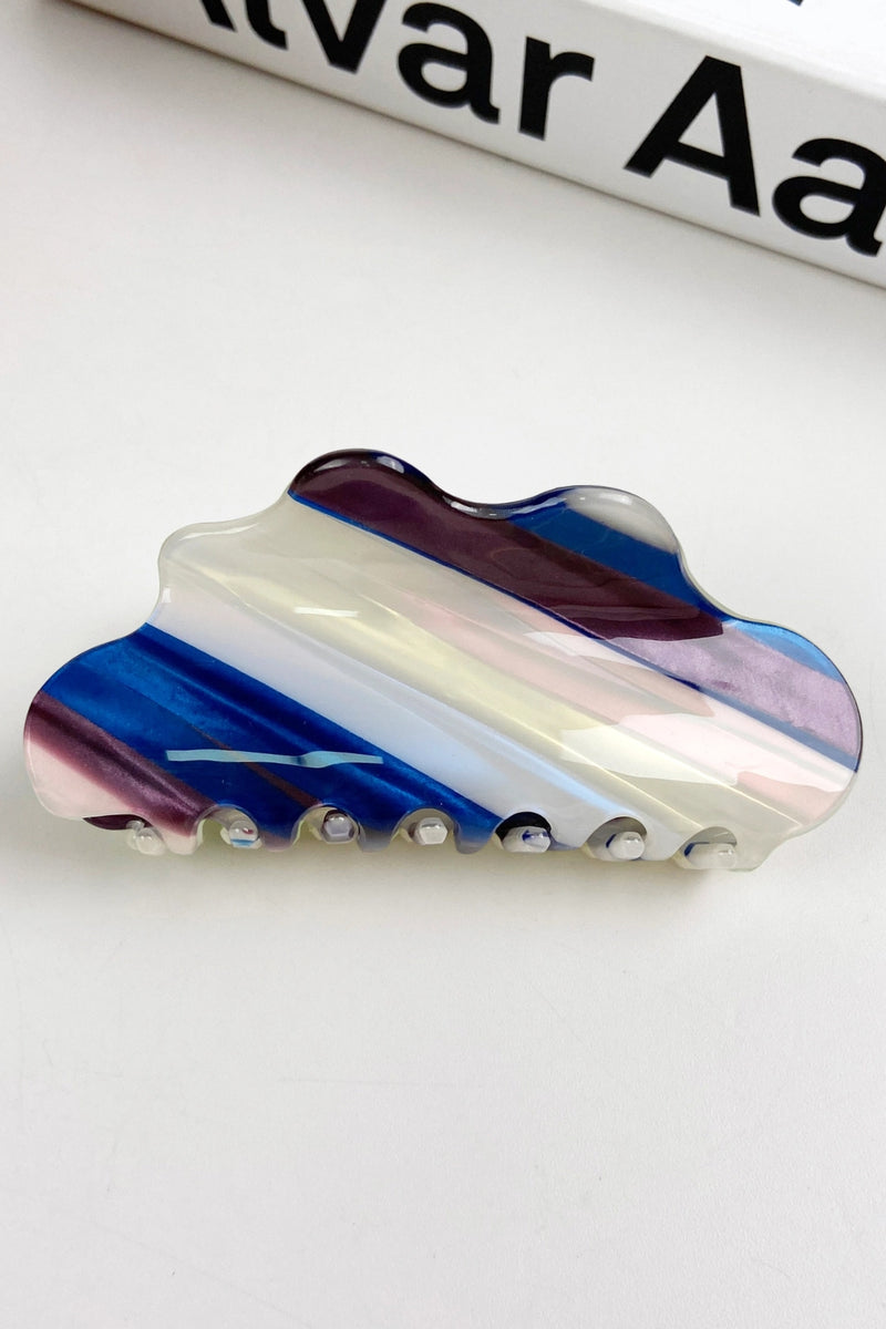 Colorful Cloud Acetate Claw Clip Grappling Hair Clip - Blue