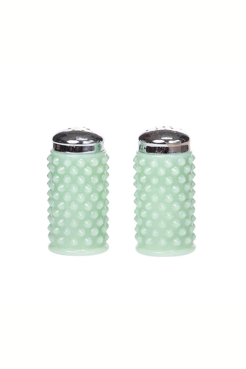 GiGi Hobnail Salt + Pepper Shakers - Jadeite