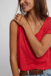 Free People Take 2 Tee Racing - Red Combo