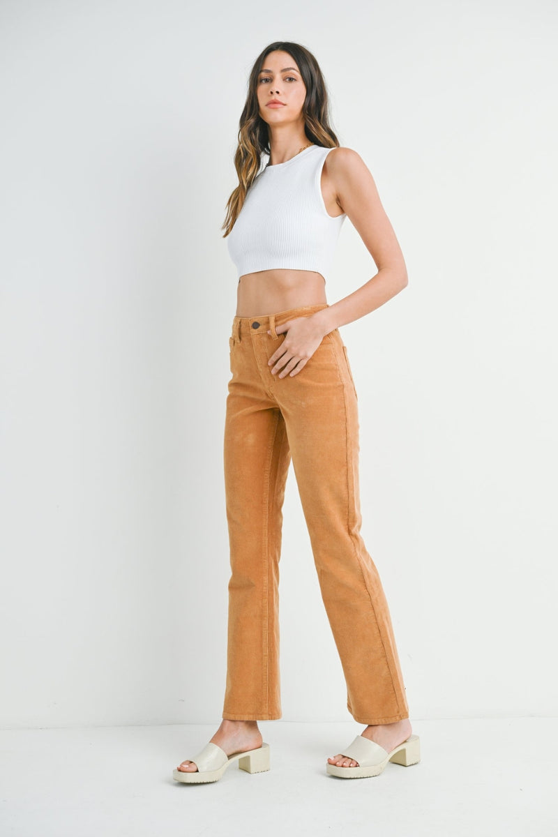 Slim Bootcut Corduroy Dark Camel