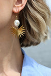 Stevie Statement Earrings - Natural Pearls