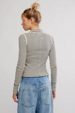 Free People Lake Henley Stripe - Tea Combo