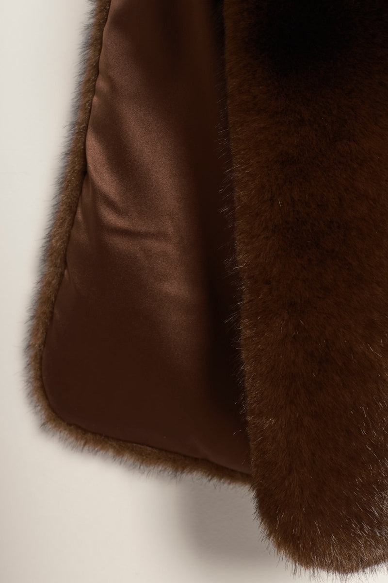 Free People Snow Angel Faux Fur Scarf - Espresso