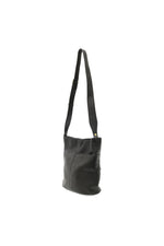 Bindi Front Slip Pocket Bucket Crossbody Bag - Black