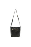 Bindi Front Slip Pocket Bucket Crossbody Bag - Black